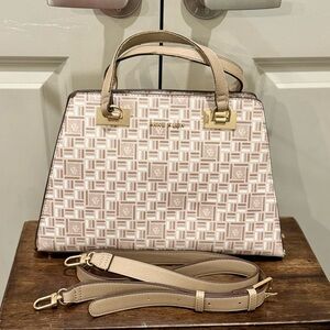 Anne Klein Tan Geometric Satchel with strap